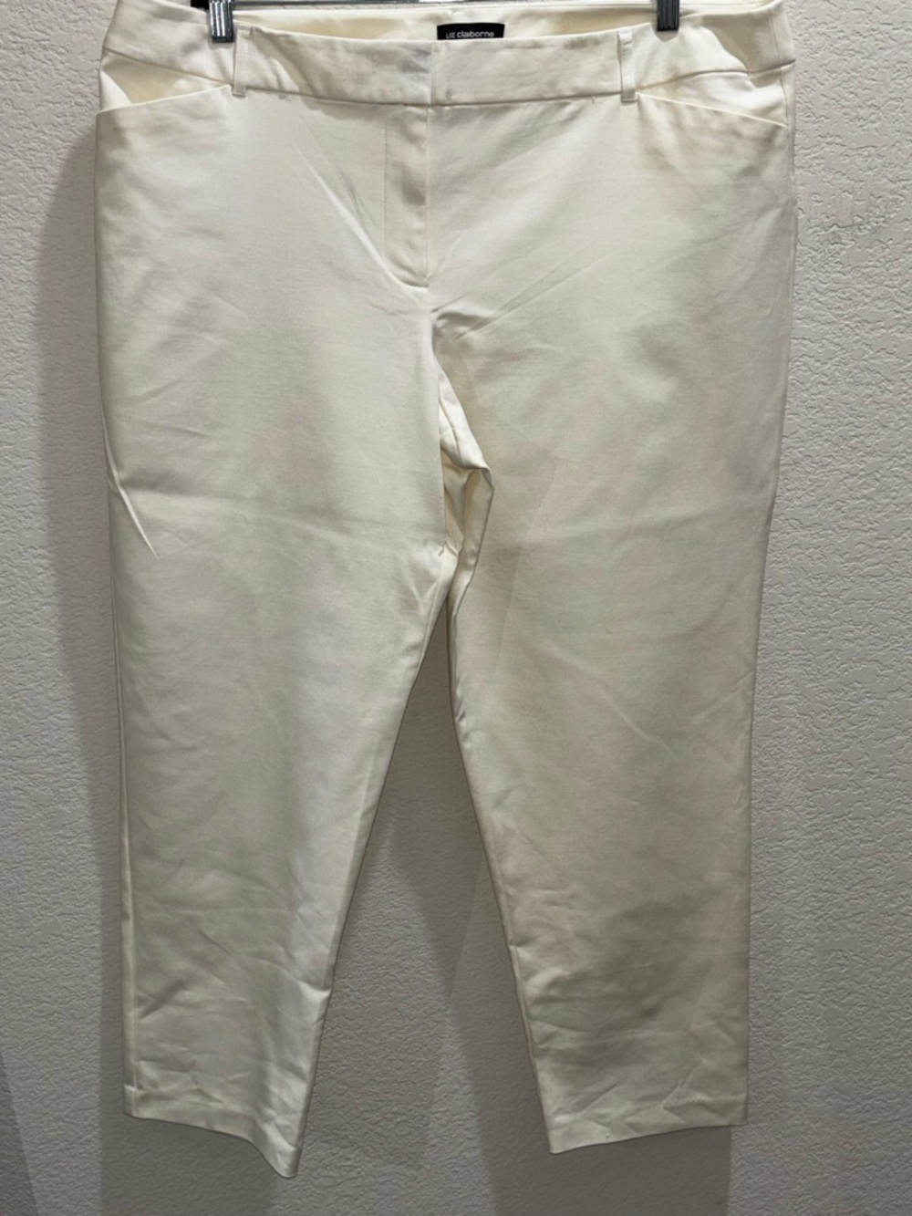 Liz Claiborne Cream Straight-Leg Women's Trousers